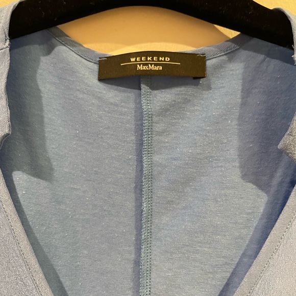 Weekend MaxMara Silk/Jersey Blue Top - Medium - Picture 4 of 4